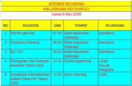 JADWAL KEGIATAN TANGGAL 8 MEI 2026